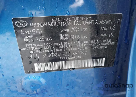 2018 Hyundai Elantra Sel из США, поврежденный, VIN 5NPD84LF3JH395992